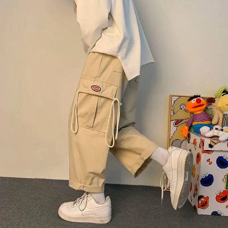 Wide leg Cotton Cargo Pants.