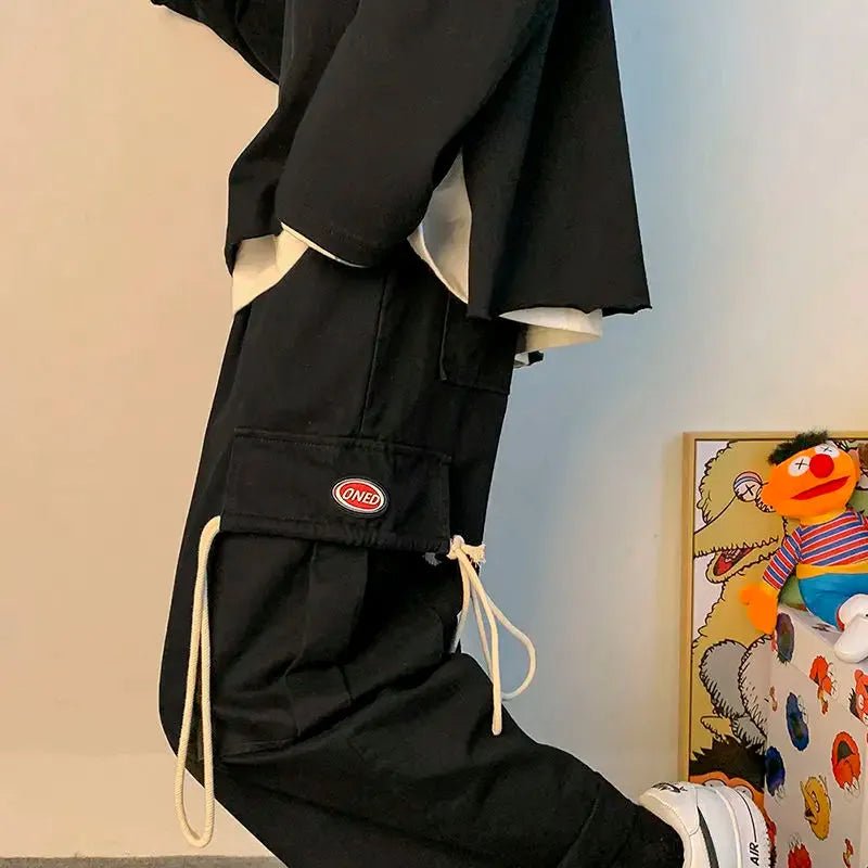 Wide leg Cotton Cargo Pants.