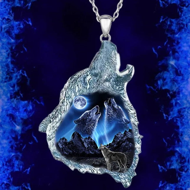 Wolf Howling Pendant.
