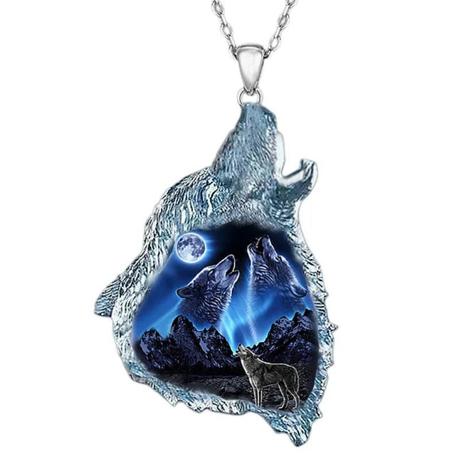 Wolf Howling Pendant.